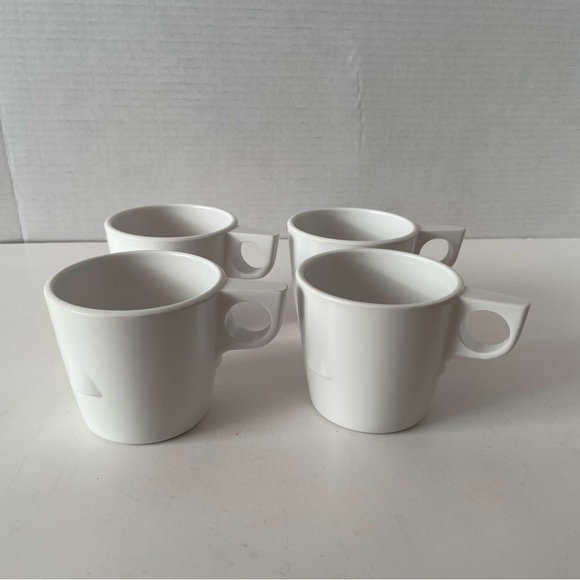 Dallas Ware White Melamine Cups Stackable Set of 4 - Picture 6 of 13